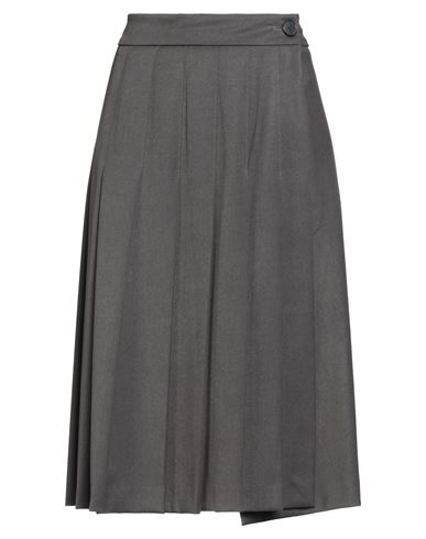Vicolo Woman Midi Skirt Charcoal Size L Polyester, Viscose, Elastane In Gray