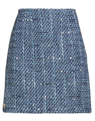 Manila Grace Woman Mini Skirt Blue Size 4 Cotton, Acrylic, Polyester, Viscose, Polyamide