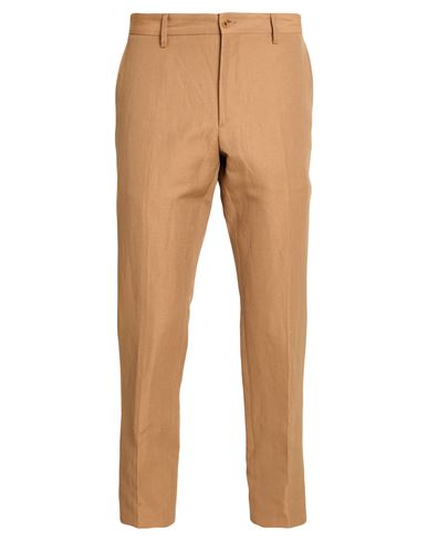 Burberry Man Pants Camel Size 36 Wool, Linen In Brown