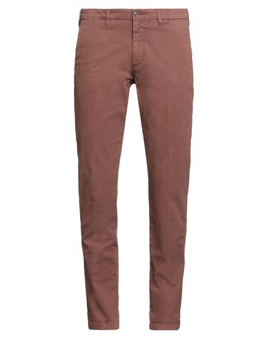 40weft Man Pants Brown Size 40 Cotton, Elastane In Multi