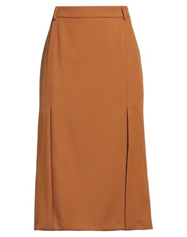 Ballantyne Woman Midi Skirt Tan Size 6 Polyester, Virgin Wool