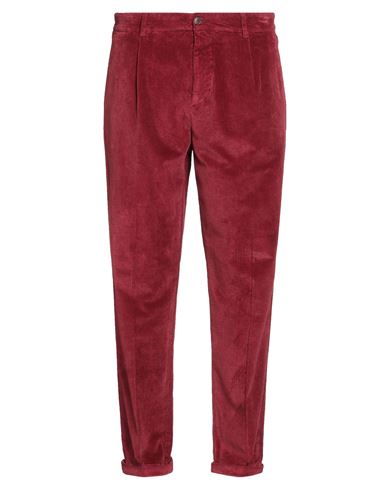 40weft Man Pants Brick Size 36 Cotton, Modal, Elastane In Burgundy