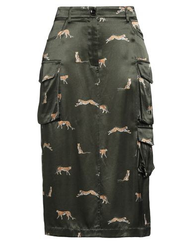 Ballantyne Woman Midi Skirt Military Green Size 6 Viscose