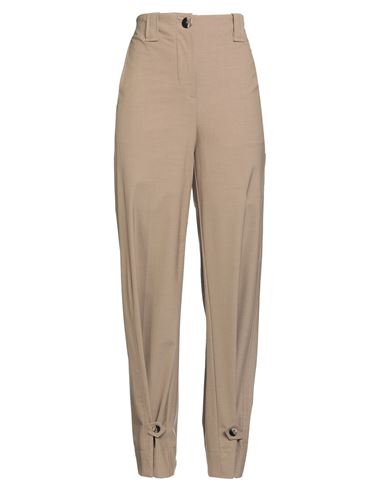 Ganni Woman Pants Camel Size 8/10 Ecovero Viscose, Recycled Polyester, Elastane, Polyester In Neutral