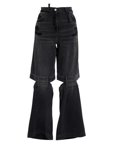 Attico The  Woman Jeans Black Size 27 Cotton In Black