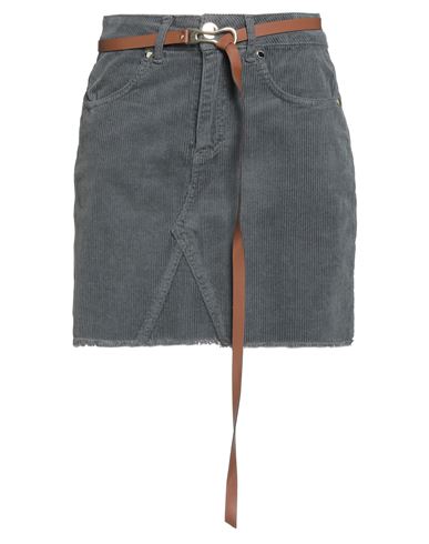 Siste's Woman Mini Skirt Grey Size 10 Cotton, Elastane