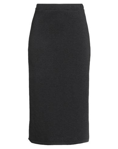 Siste's Woman Midi Skirt Black Size L Polyester, Viscose, Elastane