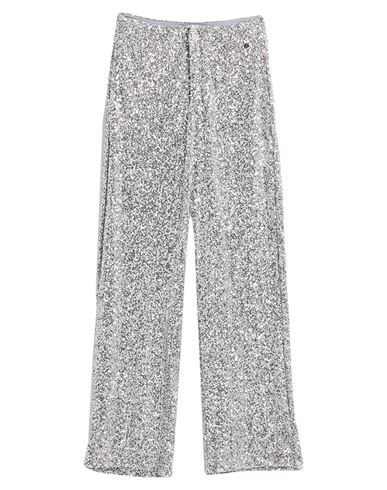 Goa Goa Woman Pants Silver Size L Polyester, Elastane