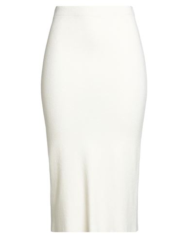 Angela Davis Woman Midi Skirt Ivory Size L Viscose, Polyester, Polyamide
