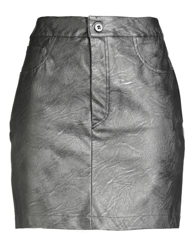 Face To Face Style Woman Mini Skirt Grey Size 8 Viscose, Polyurethane In Gray