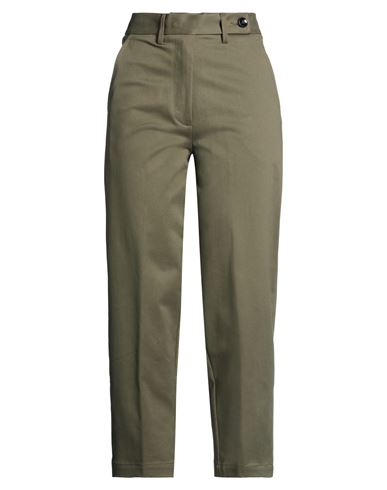 Ballantyne Woman Pants Military Green Size 10 Cotton, Elastane In Multi