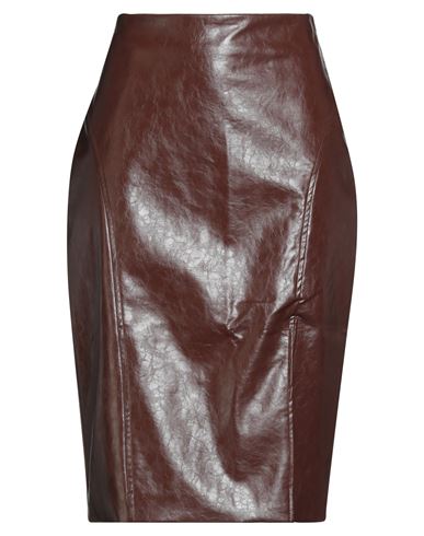 Goa Goa Woman Midi Skirt Tan Size L Cotton, Polyurethane