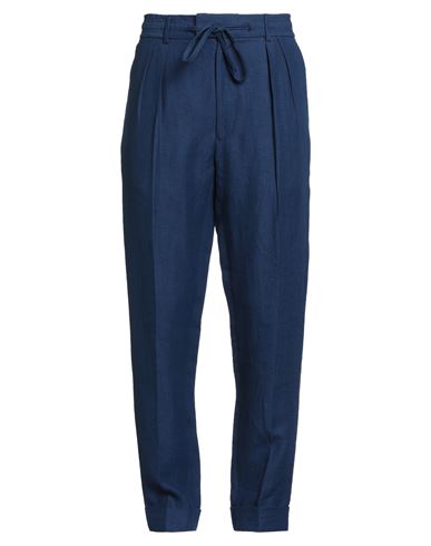 Gabriele Pasini Man Pants Blue Size 34 Linen In Blue
