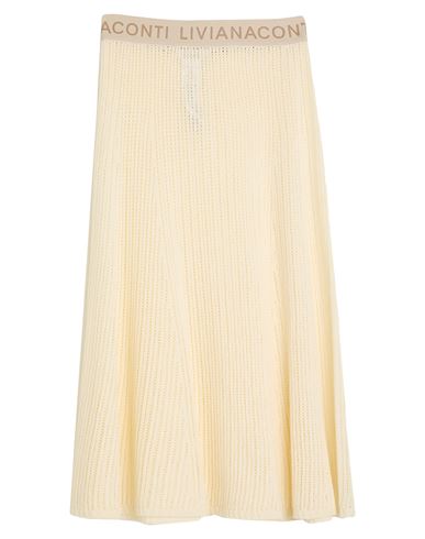 Liviana Conti Woman Midi Skirt Cream Size 10 Cashmere, Polyamide In Neutral