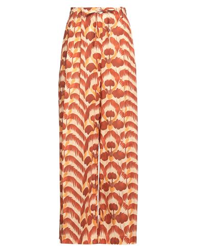 Vicolo Woman Pants Rust Size L Cotton In Red