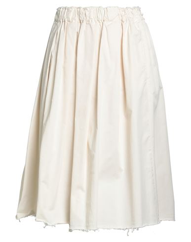 Myths Woman Midi Skirt Off White Size 6 Cotton, Elastane