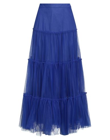 Philosophy Di Lorenzo Serafini Woman Maxi Skirt Bright Blue Size 6 Polyamide
