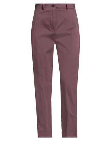 Nenette Woman Pants Plum Size 2 Cotton, Elastane In Burgundy