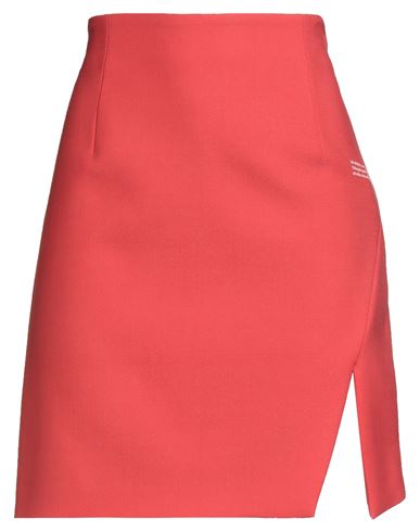 Off-white Woman Mini Skirt Coral Size 4 Polyester, Virgin Wool, Elastane