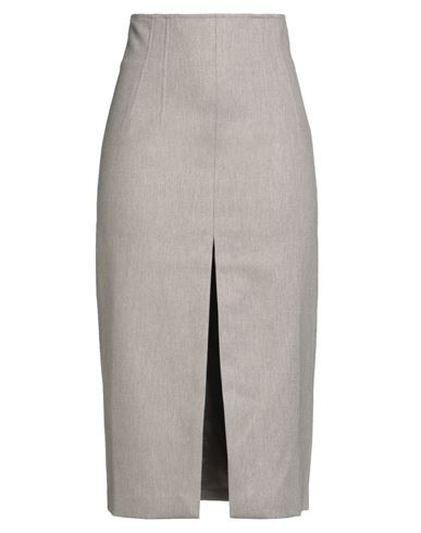 The Andamane Woman Midi Skirt Light Brown Size 8 Viscose, Polyester, Virgin Wool, Elastane In Gray