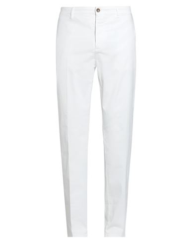 Siviglia White Man Pants White Size 34 Cotton, Elastane