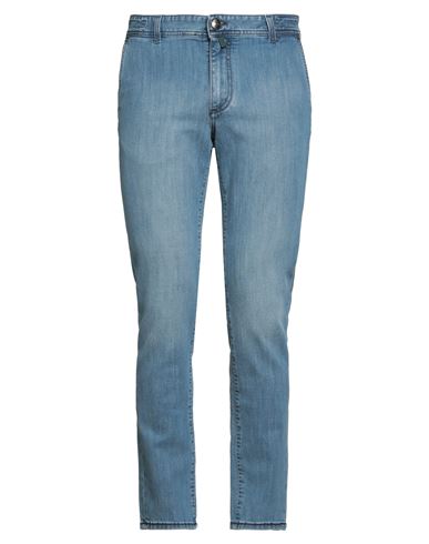Luigi Borrelli Napoli Man Jeans Blue Size 32 Cotton, Elastane In Blue