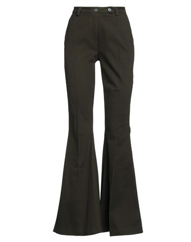 Haveone Woman Pants Dark Green Size Xs Cotton, Polyester, Elastane In Black