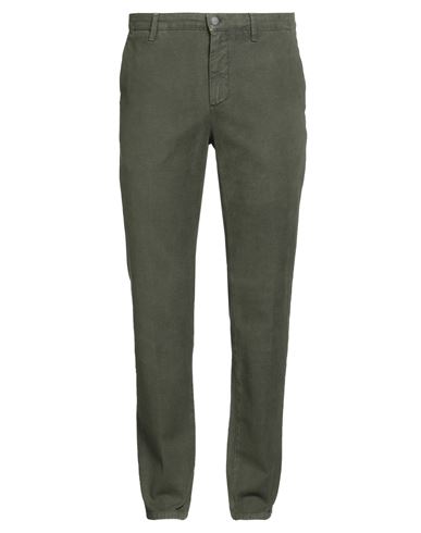 Bernese Milano Man Pants Military Green Size 40 Cotton, Elastane In Green