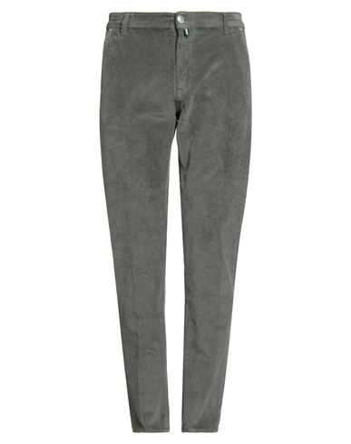 Luigi Borrelli Napoli Man Pants Sage Green Size 34 Cotton, Elastane In Green