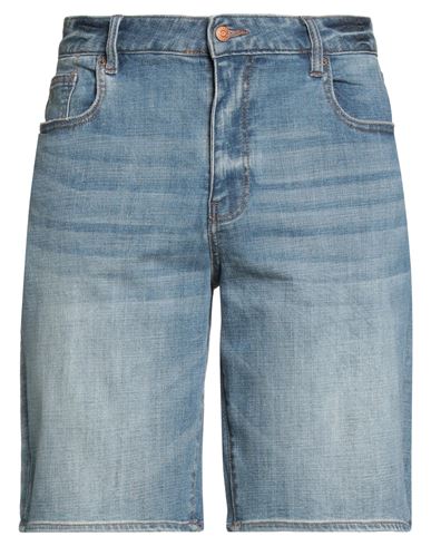 Armani Exchange Man Denim Shorts Blue Size 33 Cotton, Polyester, Viscose, Elastane In Blue
