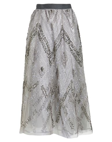 Elisabetta Franchi Woman Midi Skirt Light Grey Size 6 Polyamide, Plastic In Gray