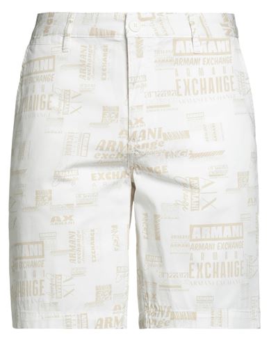 Armani Exchange Man Shorts & Bermuda Shorts White Size 34 Cotton, Elastane In White
