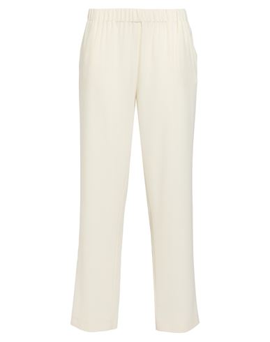 Suoli Woman Pants Ivory Size 10 Polyester, Elastane In White