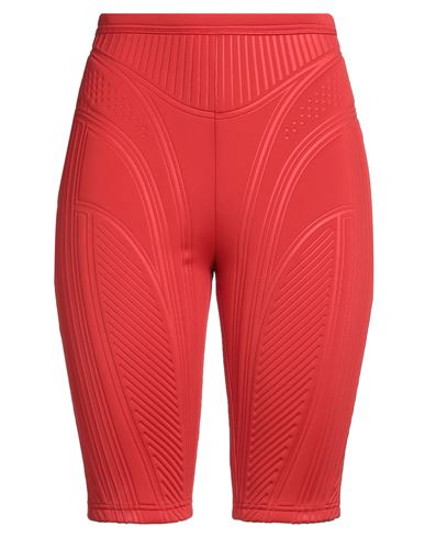 Mugler Woman Shorts & Bermuda Shorts Red Size 6 Polyester, Polyamide, Elastane