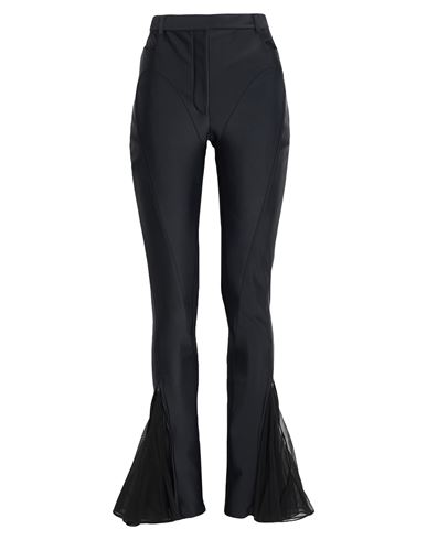 Mugler Flared Bonded Jersey Pants In Black