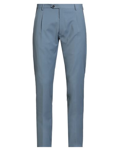 Messagerie Man Pants Light Blue Size 32 Polyester, Wool, Elastane