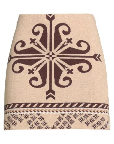 Akep Woman Mini Skirt Sand Size 8 Merino Wool, Acrylic