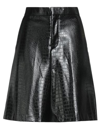 Laneus Woman Shorts & Bermuda Shorts Black Size 6 Viscose, Polyurethane