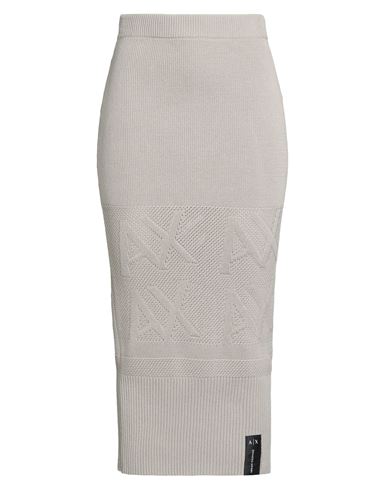 Armani Exchange Woman Midi Skirt Beige Size M Cotton In Gray