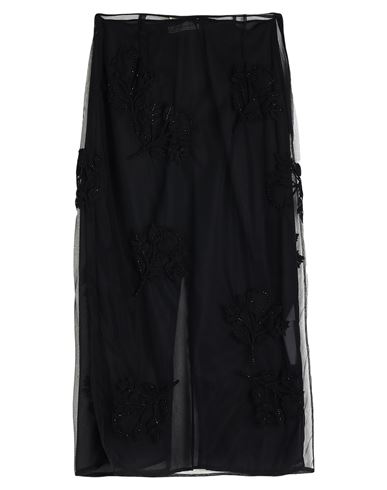 Blumarine Woman Midi Skirt Black Size 8 Polyamide, Virgin Wool In Black