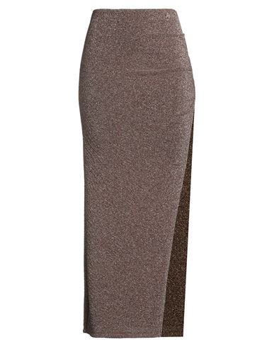 Kaos Jeans Woman Maxi Skirt Copper Size 8 Polyester, Polyamide, Elastane In Orange