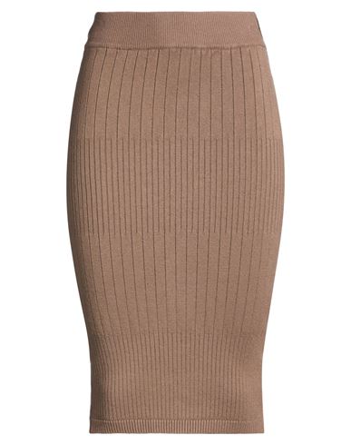 Hinnominate Woman Midi Skirt Taupe Size S Viscose, Polyester, Polyamide In Brown