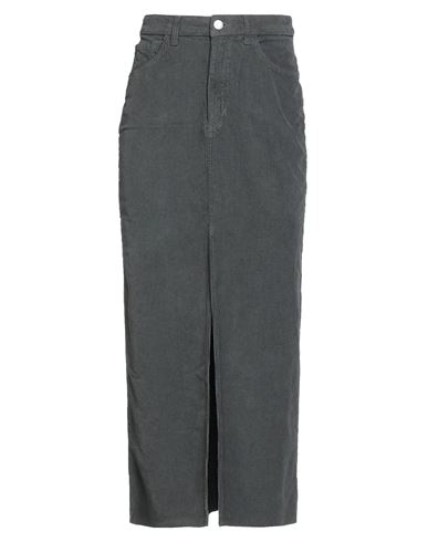 Haveone Woman Midi Skirt Charcoal Size S Cotton, Elastane In Gray