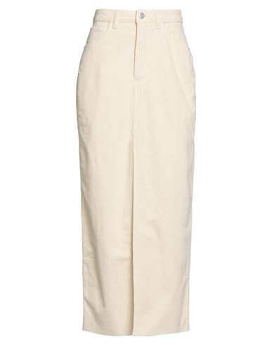 Haveone Woman Midi Skirt Cream Size S Cotton, Elastane In Neutral