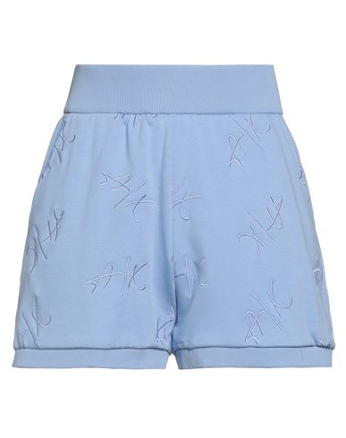 Armani Exchange Woman Shorts & Bermuda Shorts Light Blue Size S Cotton, Polyester, Elastomultiester In Blue