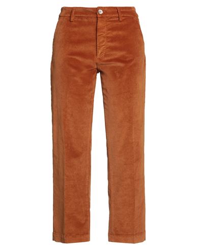 Re-hash Re_hash Woman Pants Camel Size 32 Cotton, Lyocell, Elastane In Brown