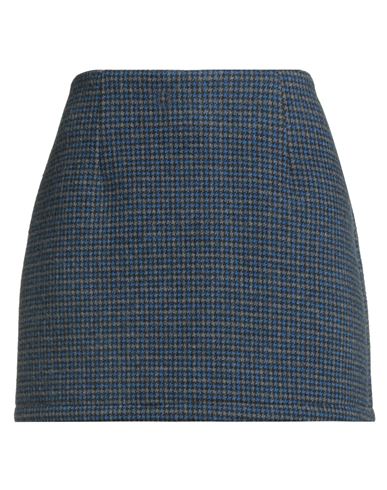 Haveone Woman Mini Skirt Blue Size M Polyester, Cotton, Acrylic, Elastane In Blue