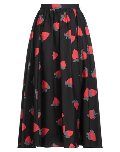 Msgm Woman Midi Skirt Black Size 4 Cotton In Black
