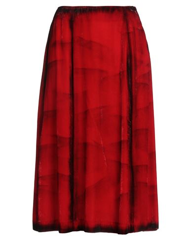 Tela Woman Midi Skirt Red Size 6 Viscose, Nylon In Multi
