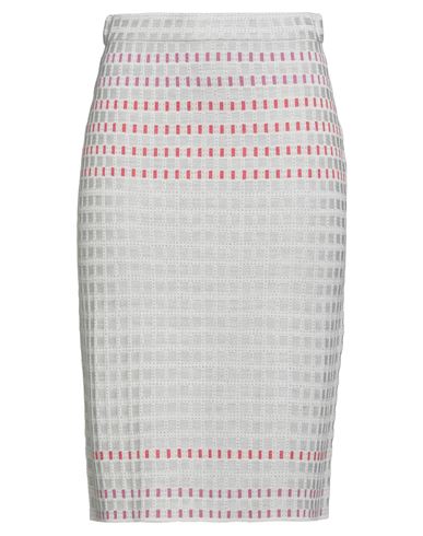 Malo I Prefer Woman Midi Skirt Light Grey Size 4 Silk In Gray